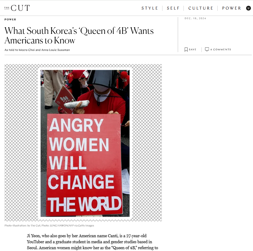 "What South Korea's 'Queen of 4B Wants Americans to Know"
